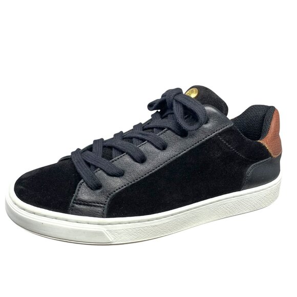 Longchamp Le Pliage Black Suede Russian Leather Heel Lace‎ Up Fashion Sneakers - Picture 5 of 13